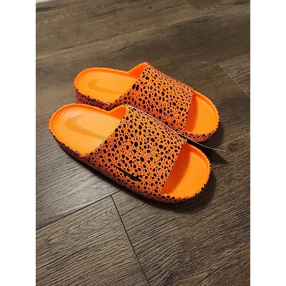 Nike Calm Slide Print Ns Electric Pack Olympic Safari Orange Sz 8 [HF1067-800]